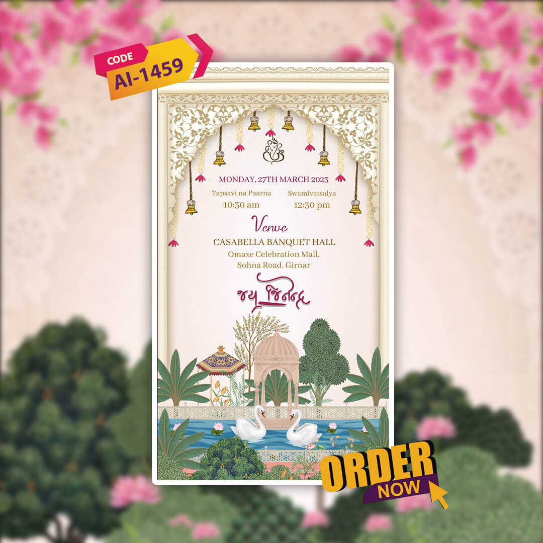 Jain Parna Invitation Video | Varshitap Invite | AI-1459