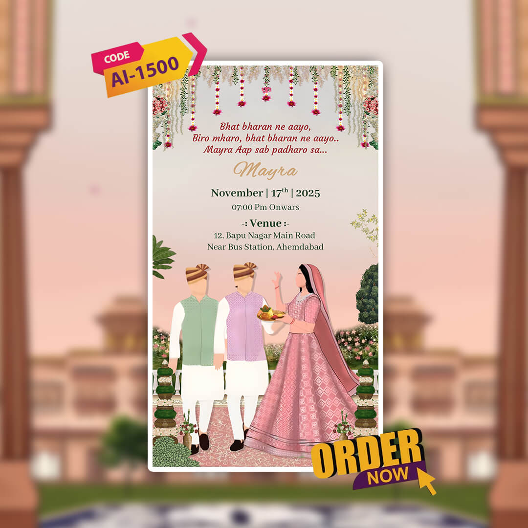 Rajasthani Wedding Invitation Video | Royal-Charm | AI-1500