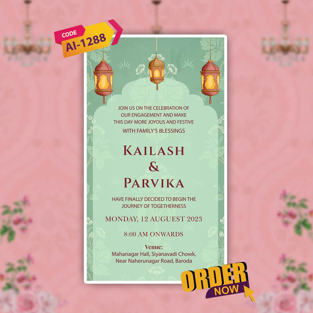 Engagement & Ring Ceremony Video Invitation | Pink | AI-1288