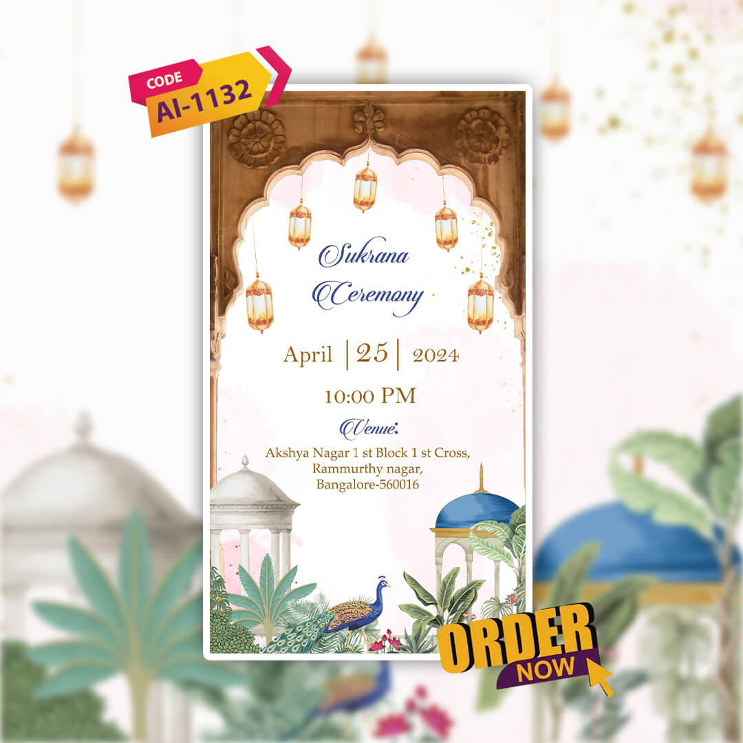 Muslim Wedding Invitation Video | Elegant Theme | AI-1132