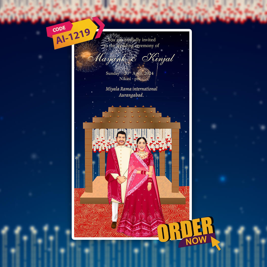 Jain Wedding Video Invitation | Night Themed | AI-1219