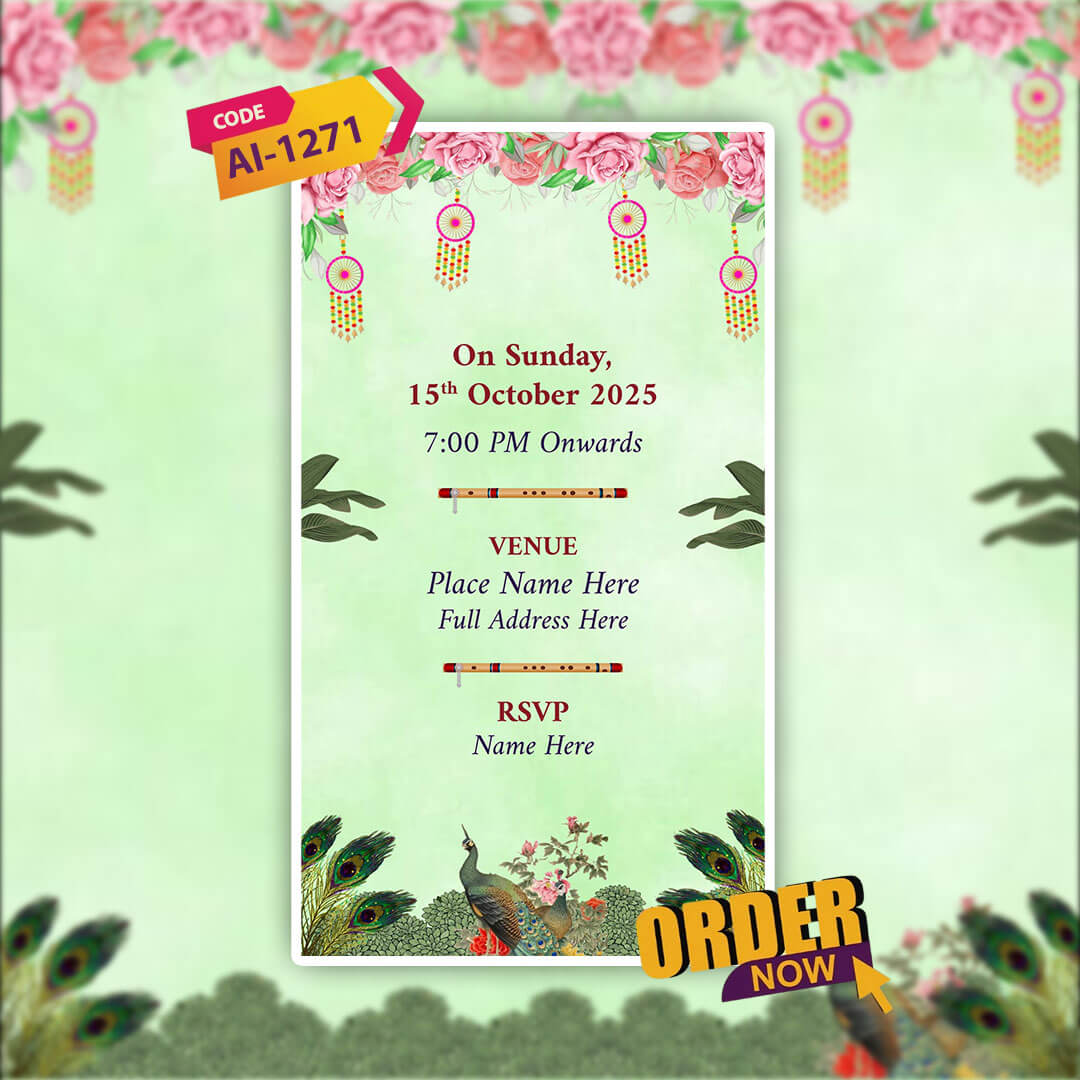 Bhagwat Katha Invitation Video | Modern Invite | AI-1271