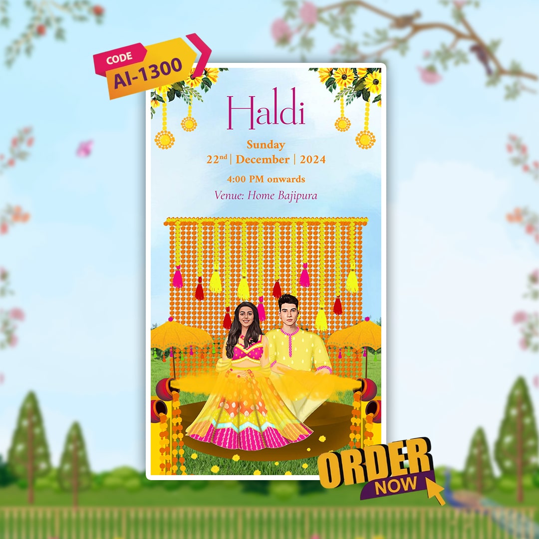 Digital Wedding Invitation Video | Heartfelt Personalization | AI-1300
