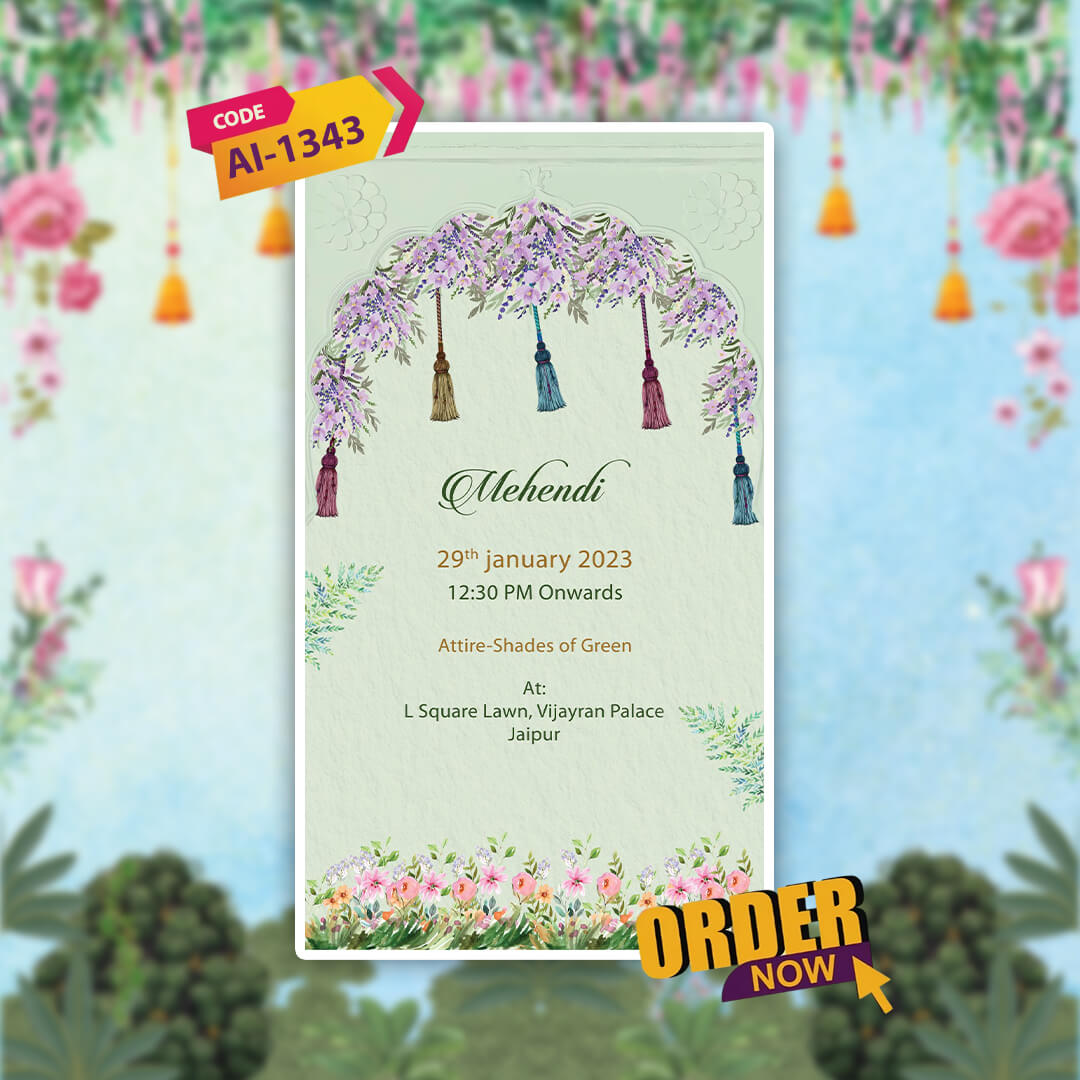 Digital Wedding Invitation Video | Custom Color | AI-1343