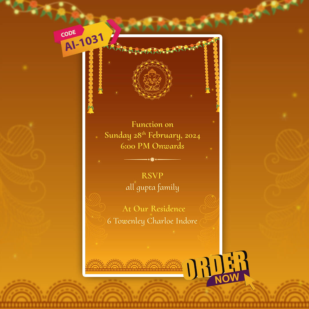 Kua Poojan Video Invitation | Modern Invite | AI-1031
