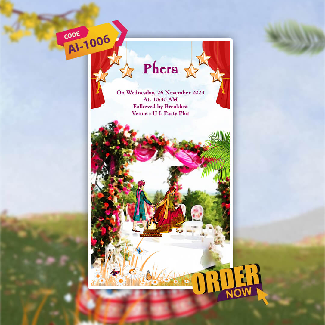 Wedding Video Invitation | Floral | AI-1006