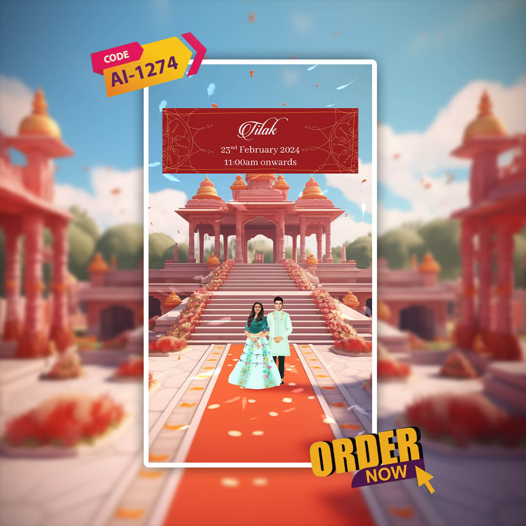 Digital Wedding Invitation Video | Personalized| AI-1274