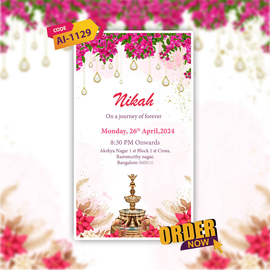 Muslim Wedding Invitation Video | Personalized Theme | AI-1129