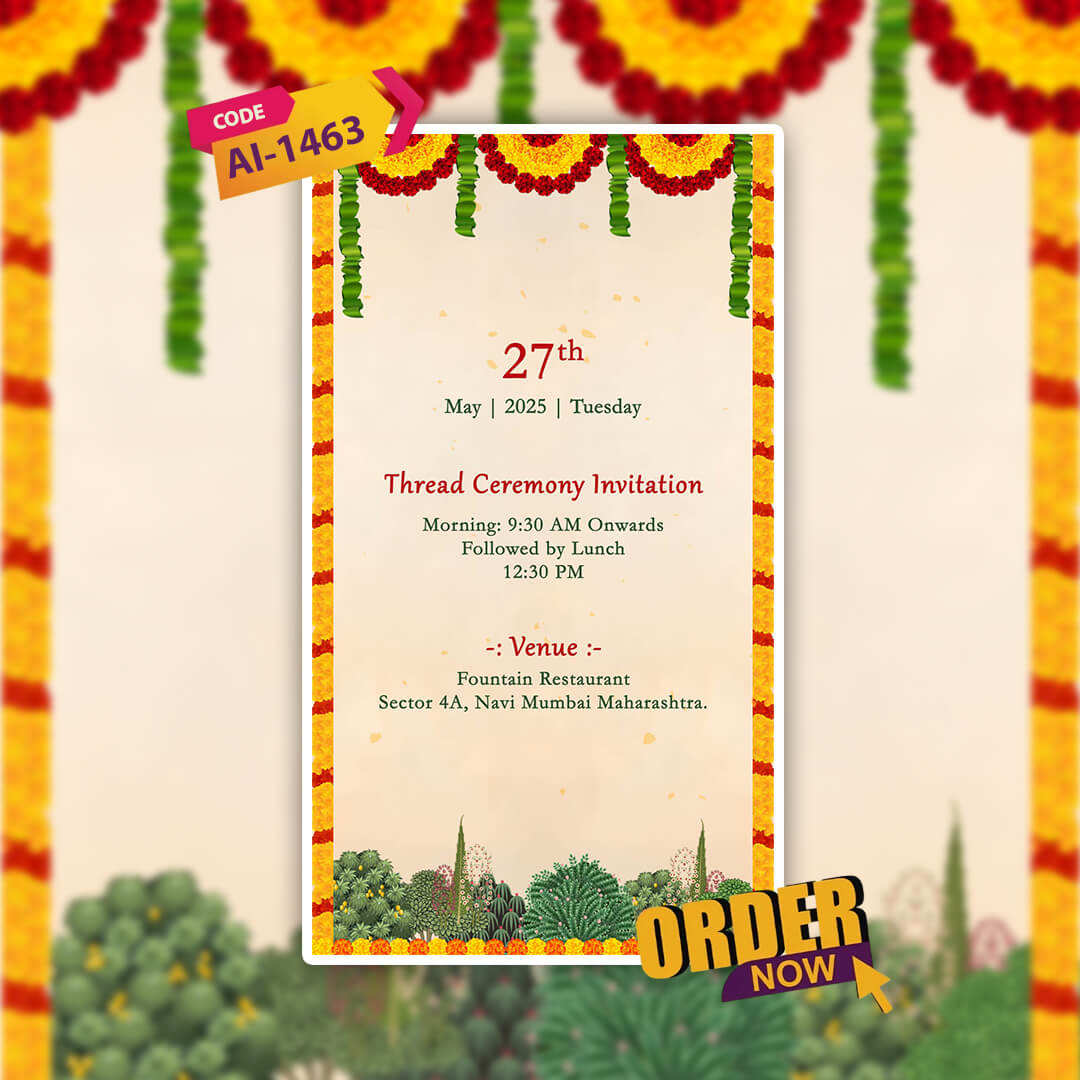 Thread Ceremony Invitation Video | Traditional Depth | AI-1463