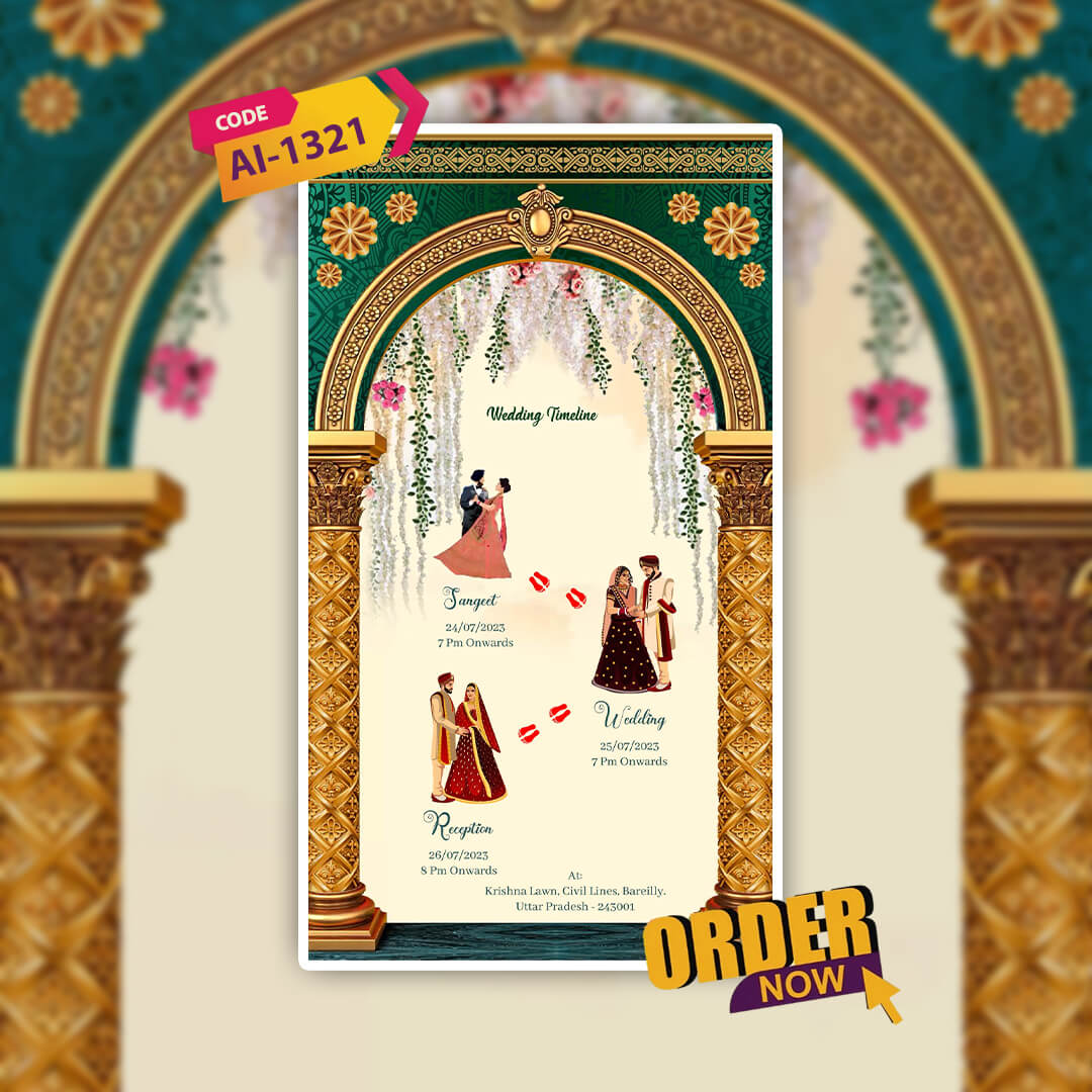 Sikh Wedding Invitation Video | Theme for Eternal Love | AI-1321