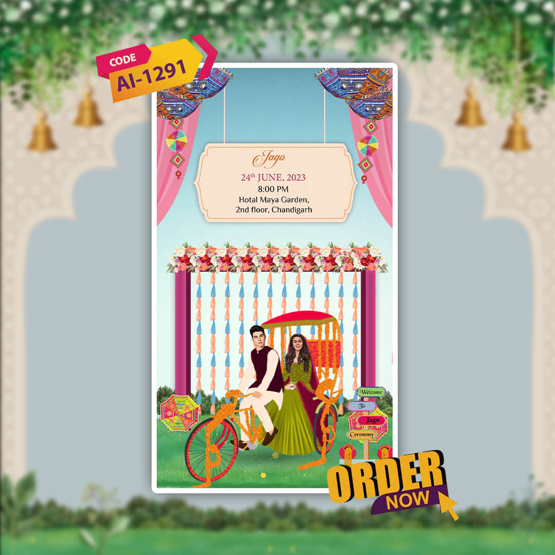 Sikh Wedding Invitation Video | Golden Blossom Theme | AI-1291