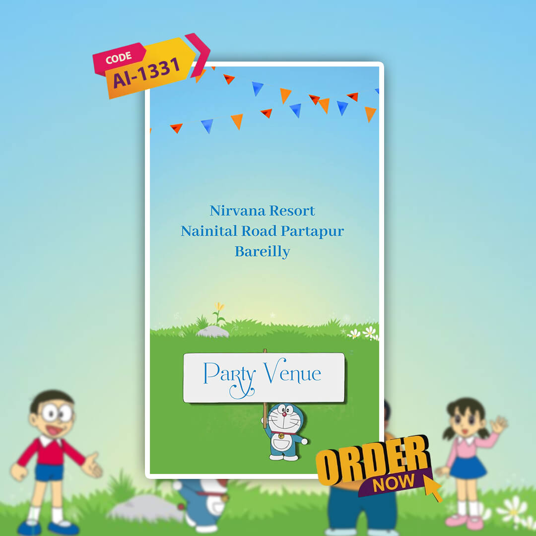 Birthday Invitation Video | Animated Character Cartoons Theme| AI-1331
