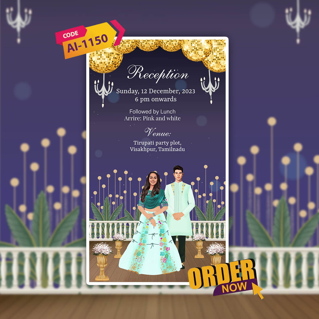 South Indian Wedding Invitation Video | Pink Flowers Theme | AI-1150