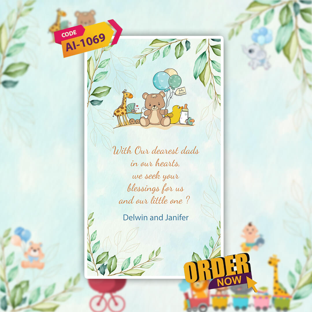 Baby Birth Announcement Invitation Video | Adorable Baby Theme | AI-1069