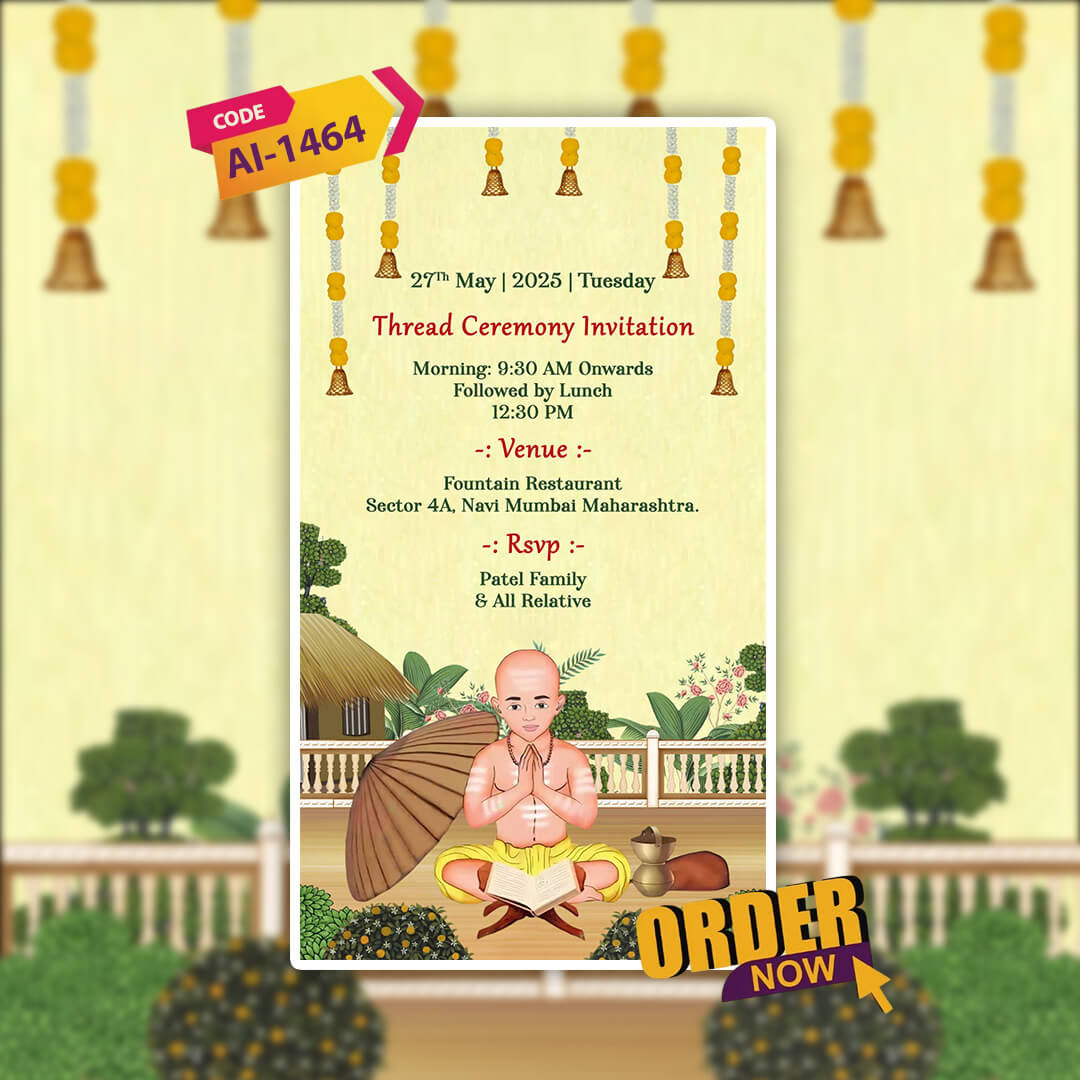 Thread Ceremony Invitation Video | Sacred Visuals | AI-1464