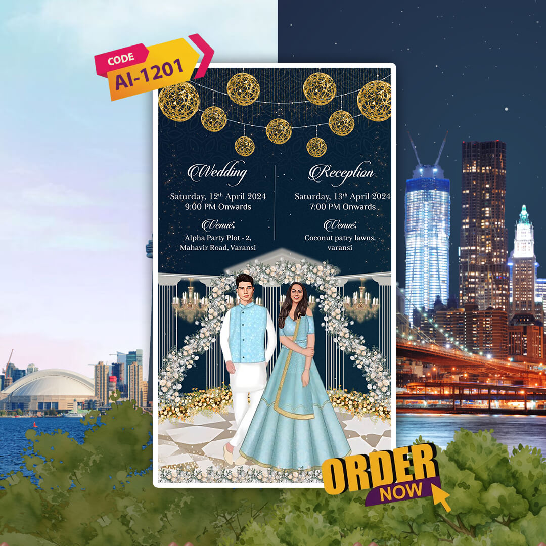 Custom Love Story Wedding Invitation Video | Diverse Elegant | AI-1201