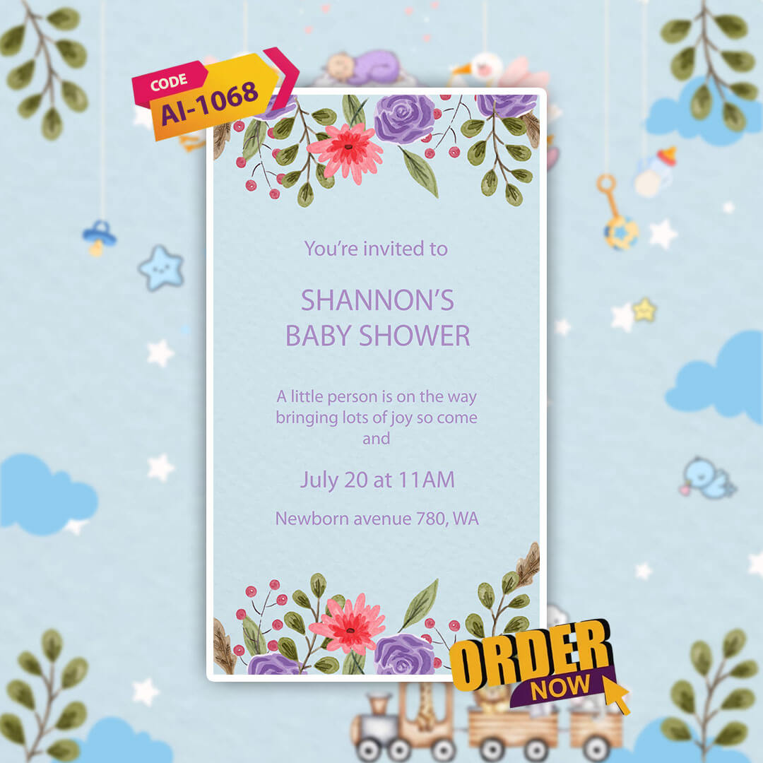 Baby Shower Invitation Video | Personalized | AI-1068