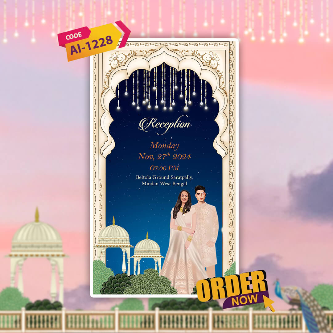 Bengali Wedding Invitation Video – Pink & Blue Theme | AI-1228