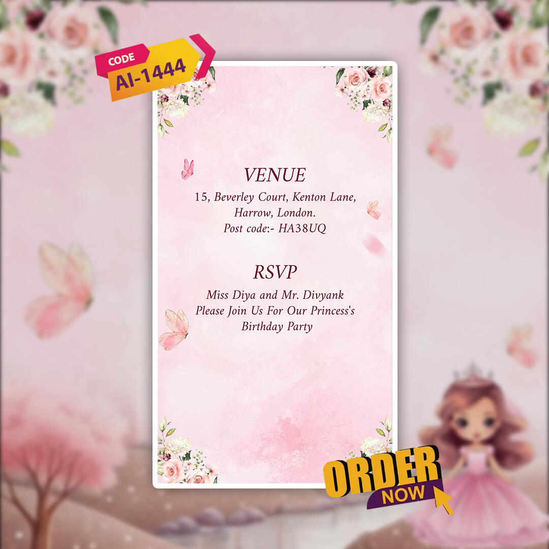 Birthday Invitation Video | Sweet Style | AI-1444