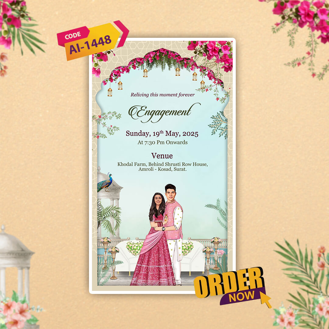 Engagement & Ring Ceremony Video Invitation | Modern Theme | AI-1448