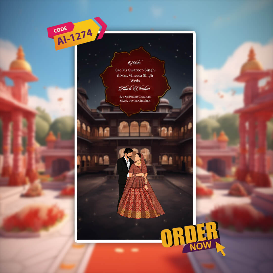 Digital Wedding Invitation Video | Personalized| AI-1274