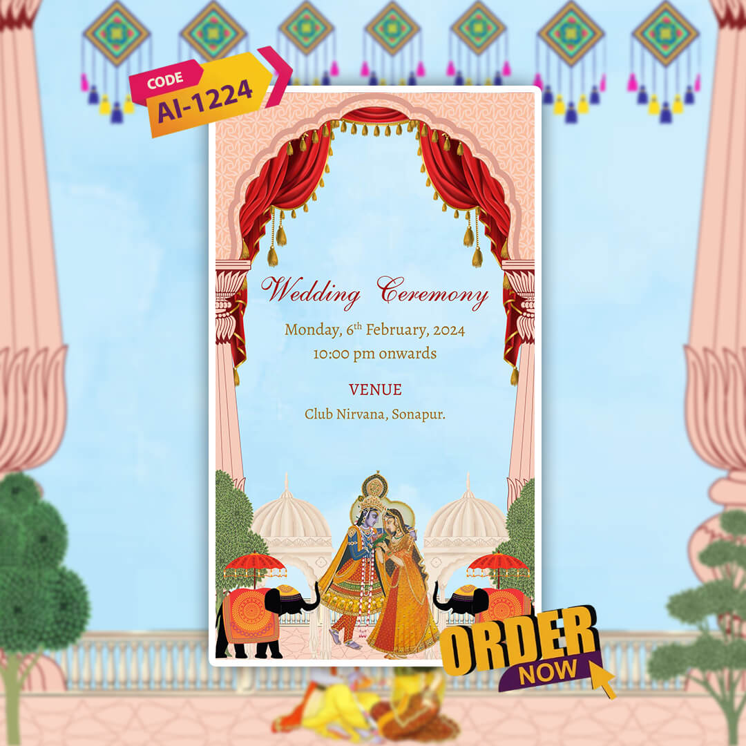 Rajasthani Wedding Invitation Video | Royal Marwari | AI-1224