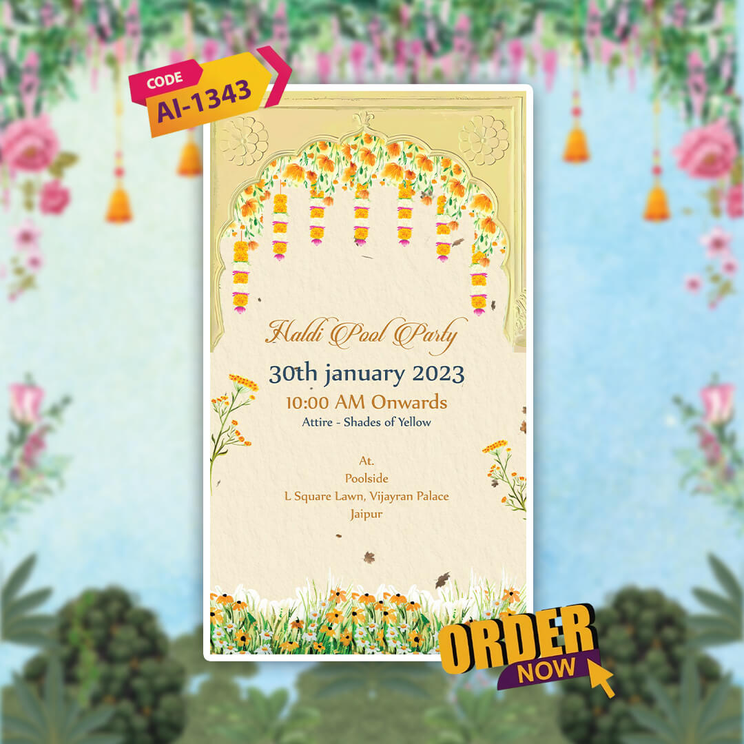 Digital Wedding Invitation Video | Custom Color | AI-1343