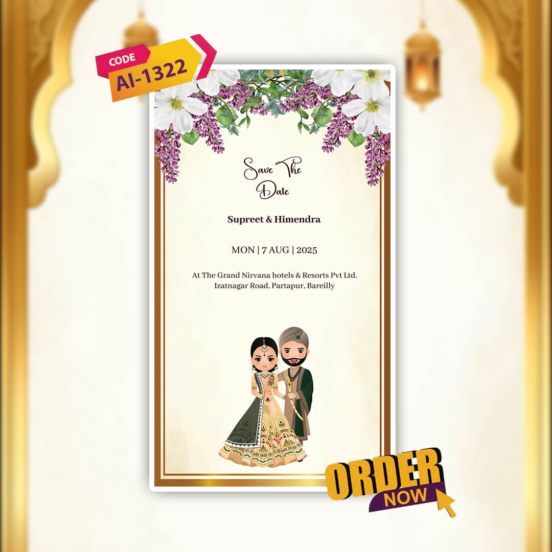 Sikh Wedding Invitation Video | Modern Elegance | AI-1322