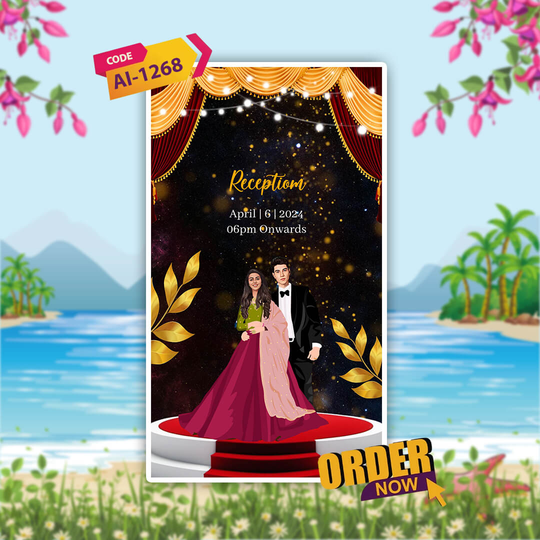 Digital Wedding Invitation Video | Black & Red theme | AI-1268