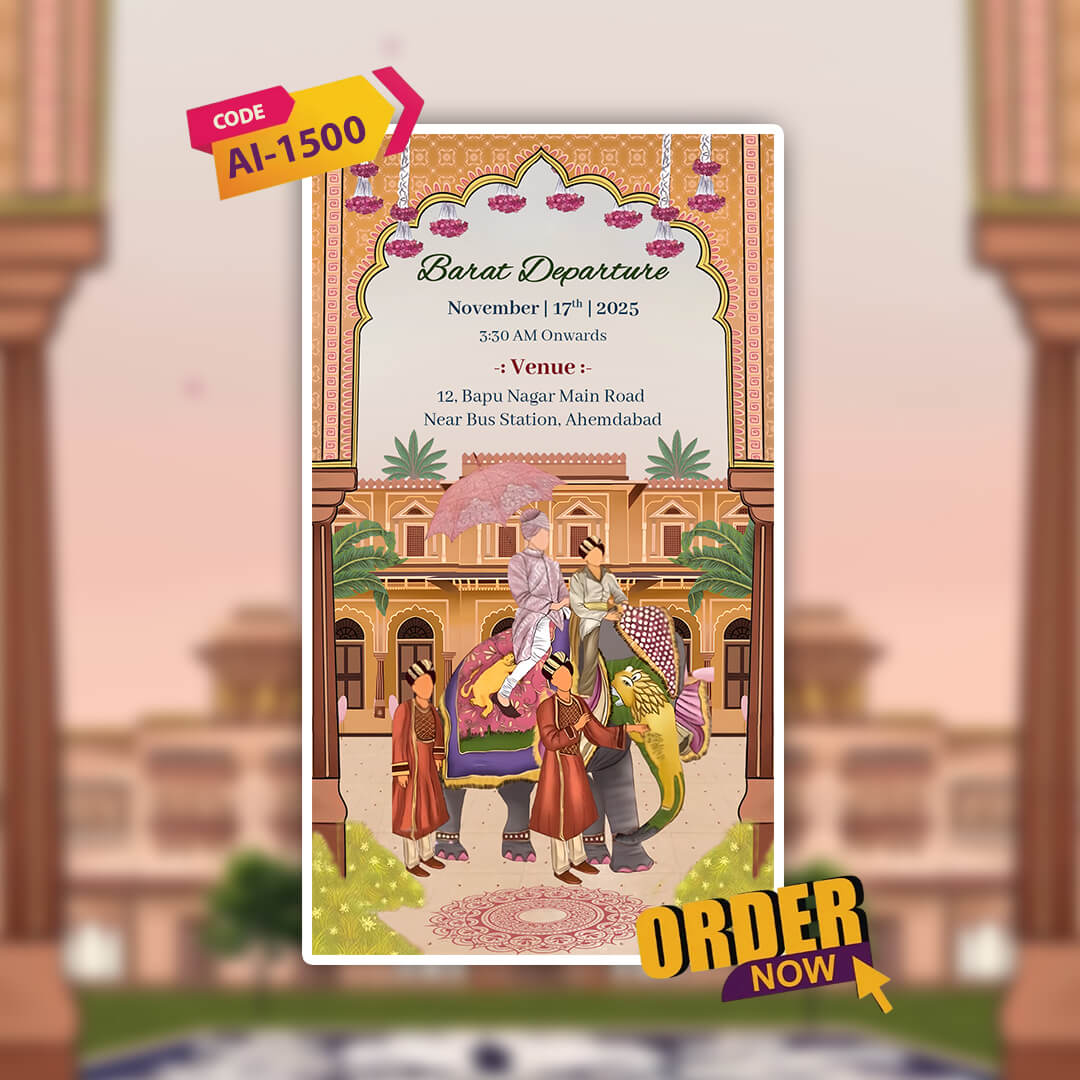 Rajasthani Wedding Invitation Video | Royal-Charm | AI-1500