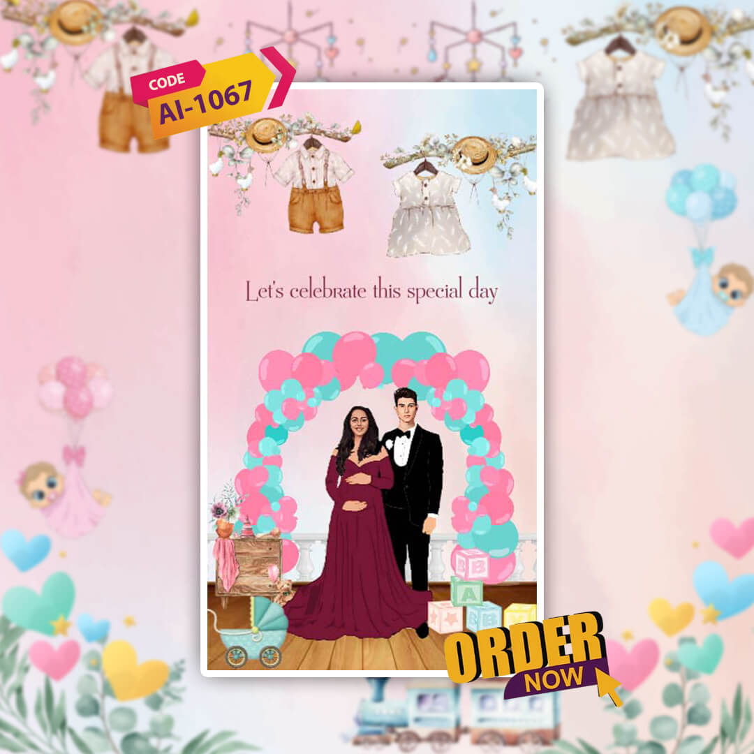 Baby Shower Invitation Video | Elegant Decor | AI-1067