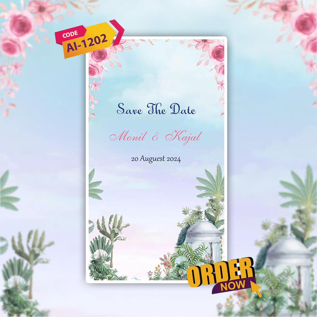 Custom Love Story Wedding Invitation Video | Dreamy Elegant | AI-1202