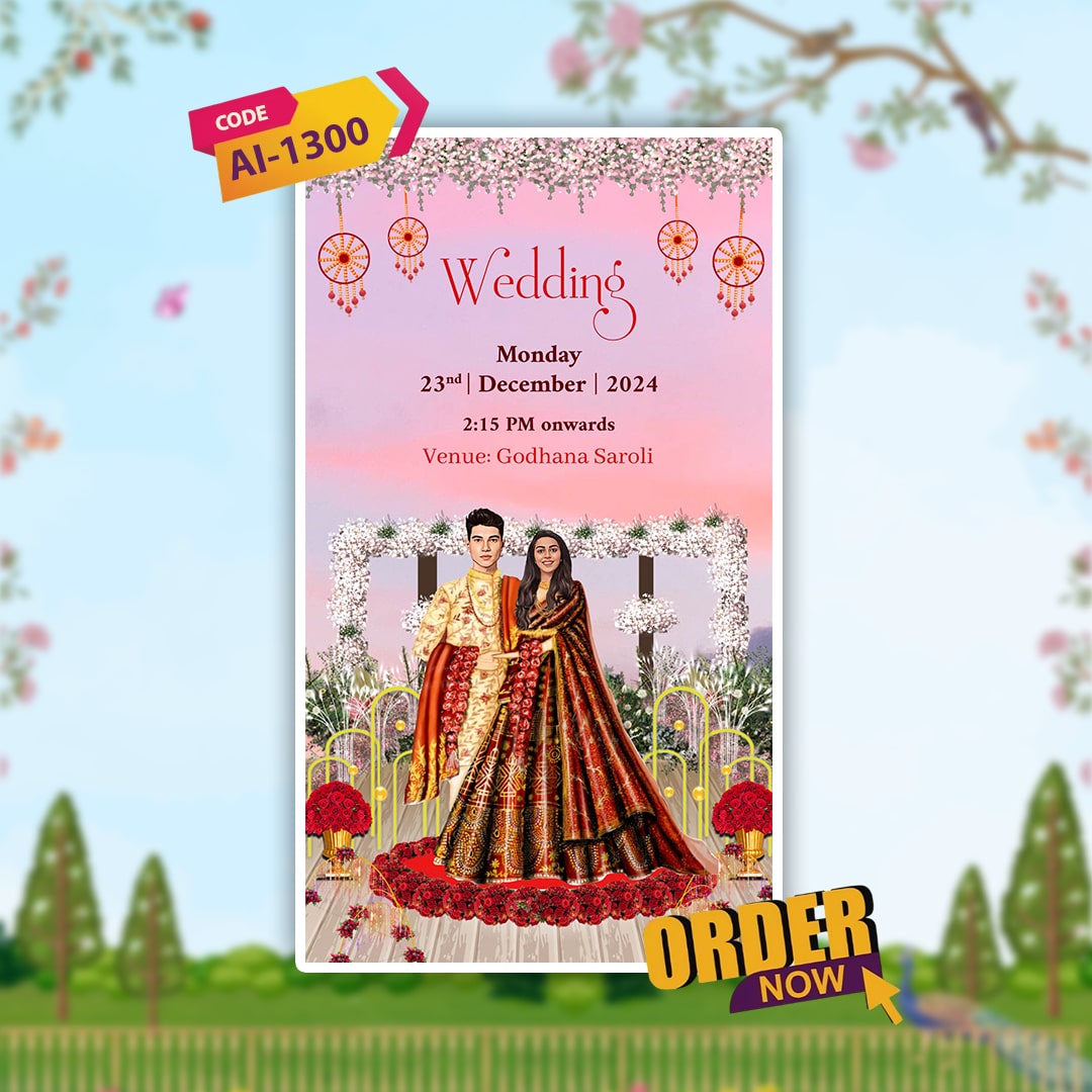 Digital Wedding Invitation Video | Heartfelt Personalization | AI-1300