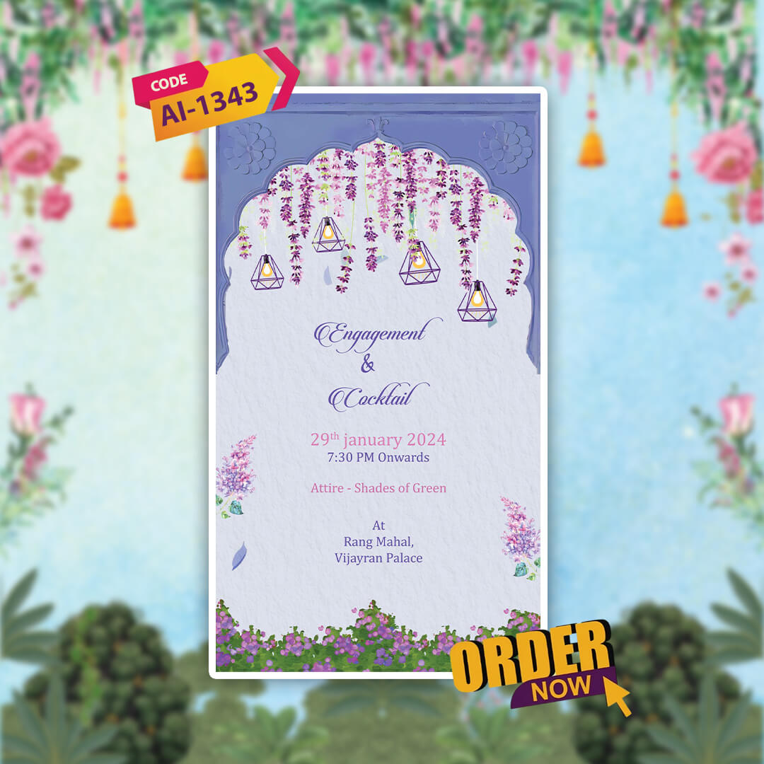Digital Wedding Invitation Video | Custom Color | AI-1343