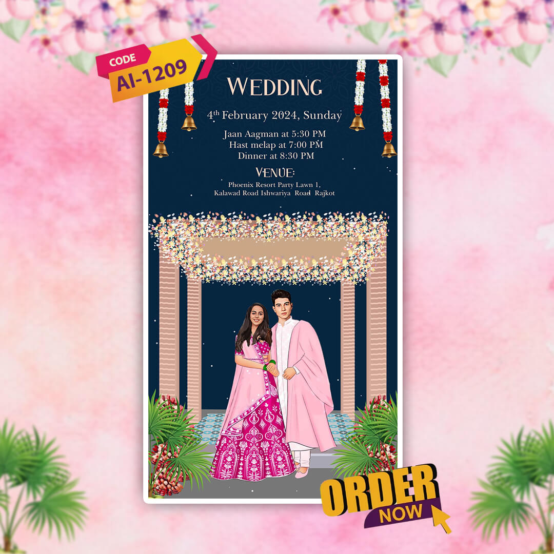 Custom Love Story Wedding Invitation Video | Romantic Custom | AI-1209