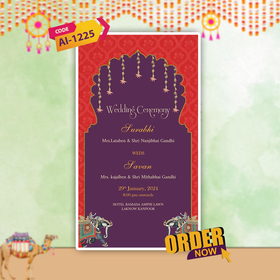 Rajasthani Wedding Invitation Video | Editable | AI-1225