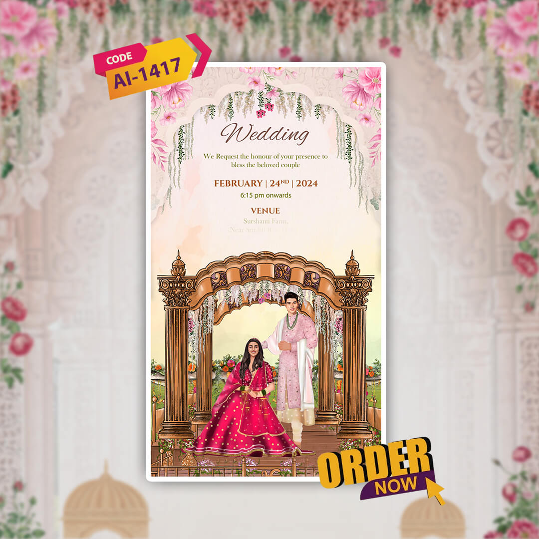 Gujarati Wedding Invitation Video | Custom | AI-1417