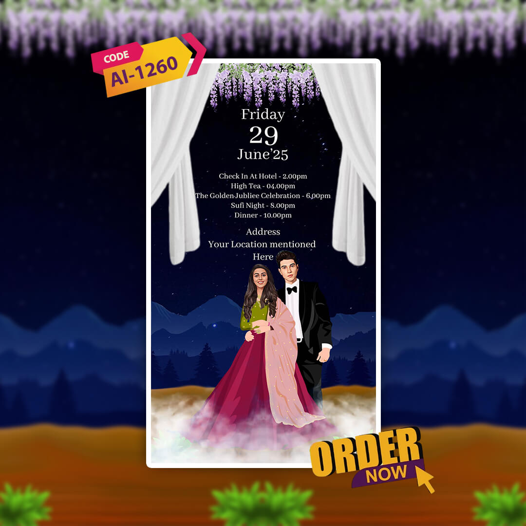 Anniversary Video Invitation | Romantic Journey | AI-1260