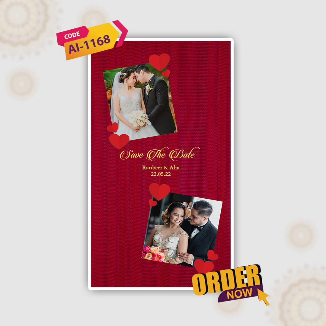 Digital Wedding Video Invitation | Romantic Digital Invite| AI-1168