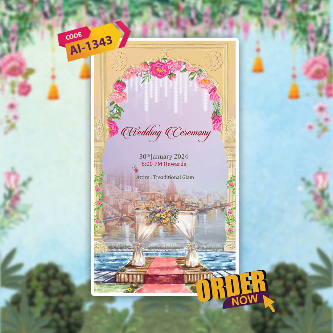 Digital Wedding Invitation Video | Custom Color | AI-1343