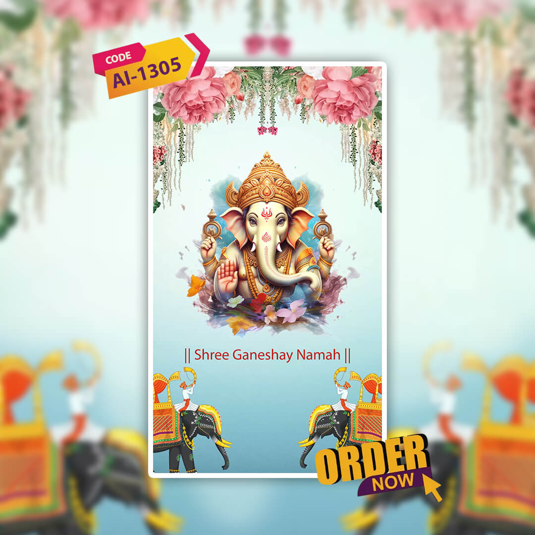 Digital Wedding Invitation Video | Floral themes | AI-1305