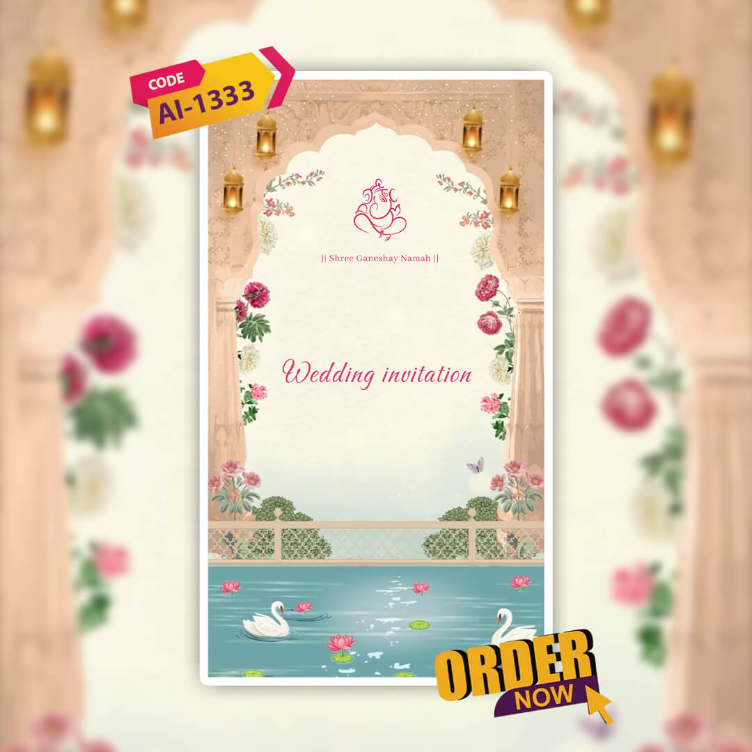 Digital Wedding Invitation Video | Scenic Charm | AI-1333