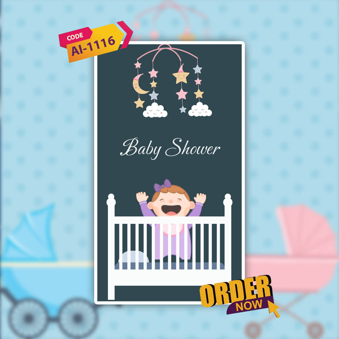 Baby Shower Invitation Video | Elegant Digital | AI-1116