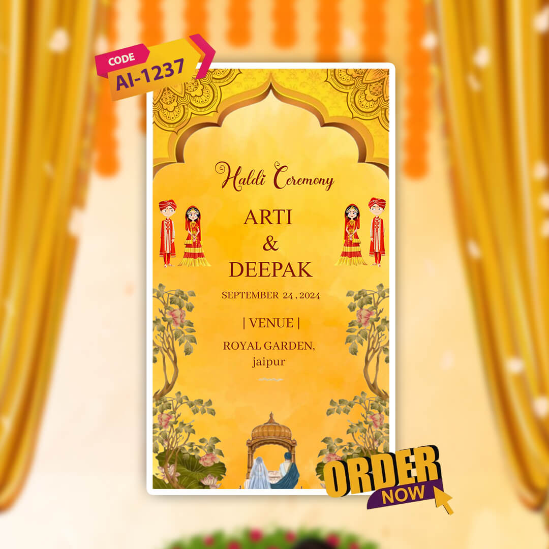 Haldi & Mehendi Ceremony Invitation Video | Special | AI-1237