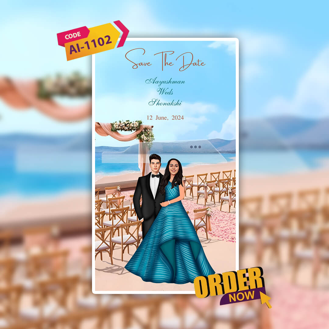 Save The Date Invitation Video & Days to Go Invites | Luxury | AI-1102