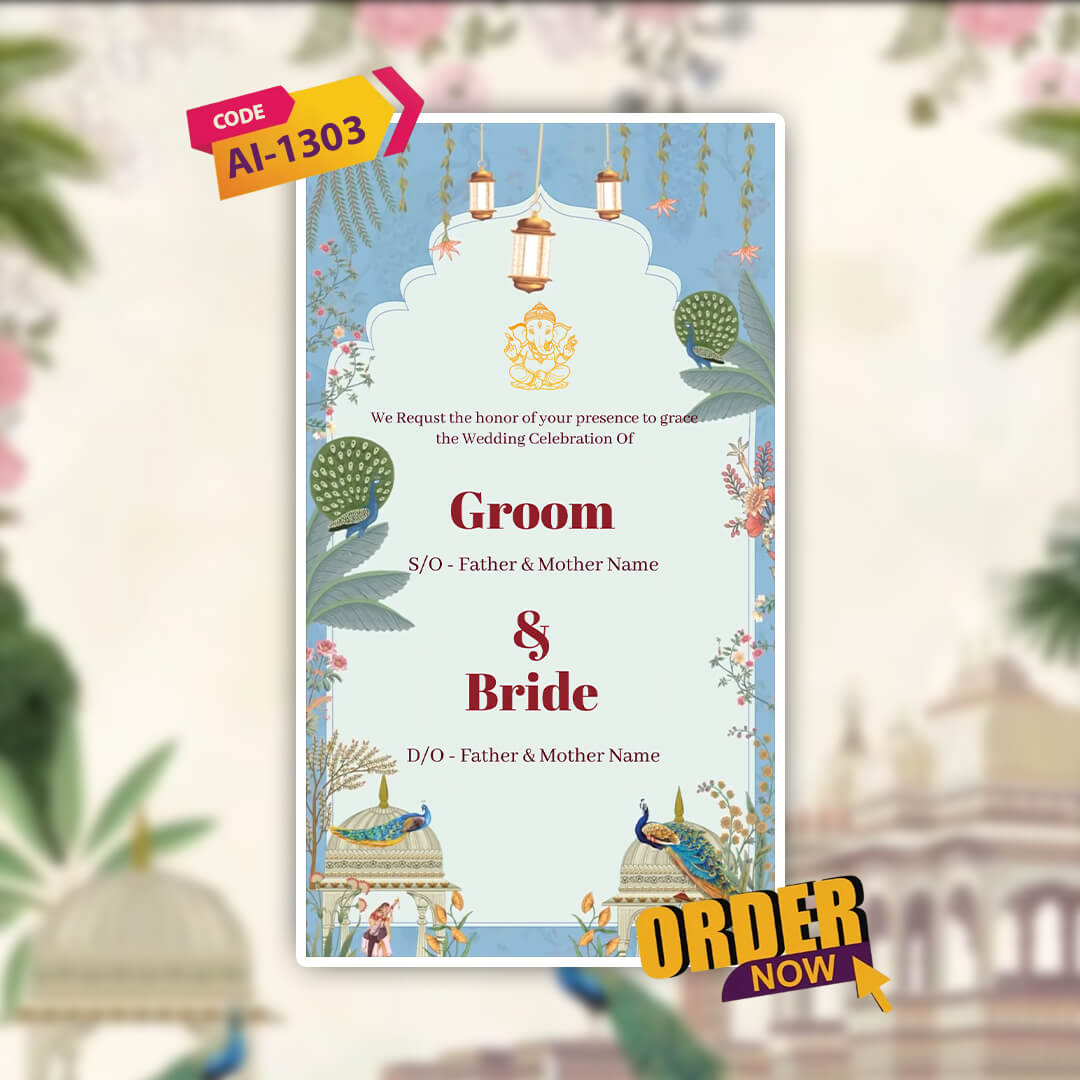 Digital Wedding Invitation Video | Modern theme | AI-1303