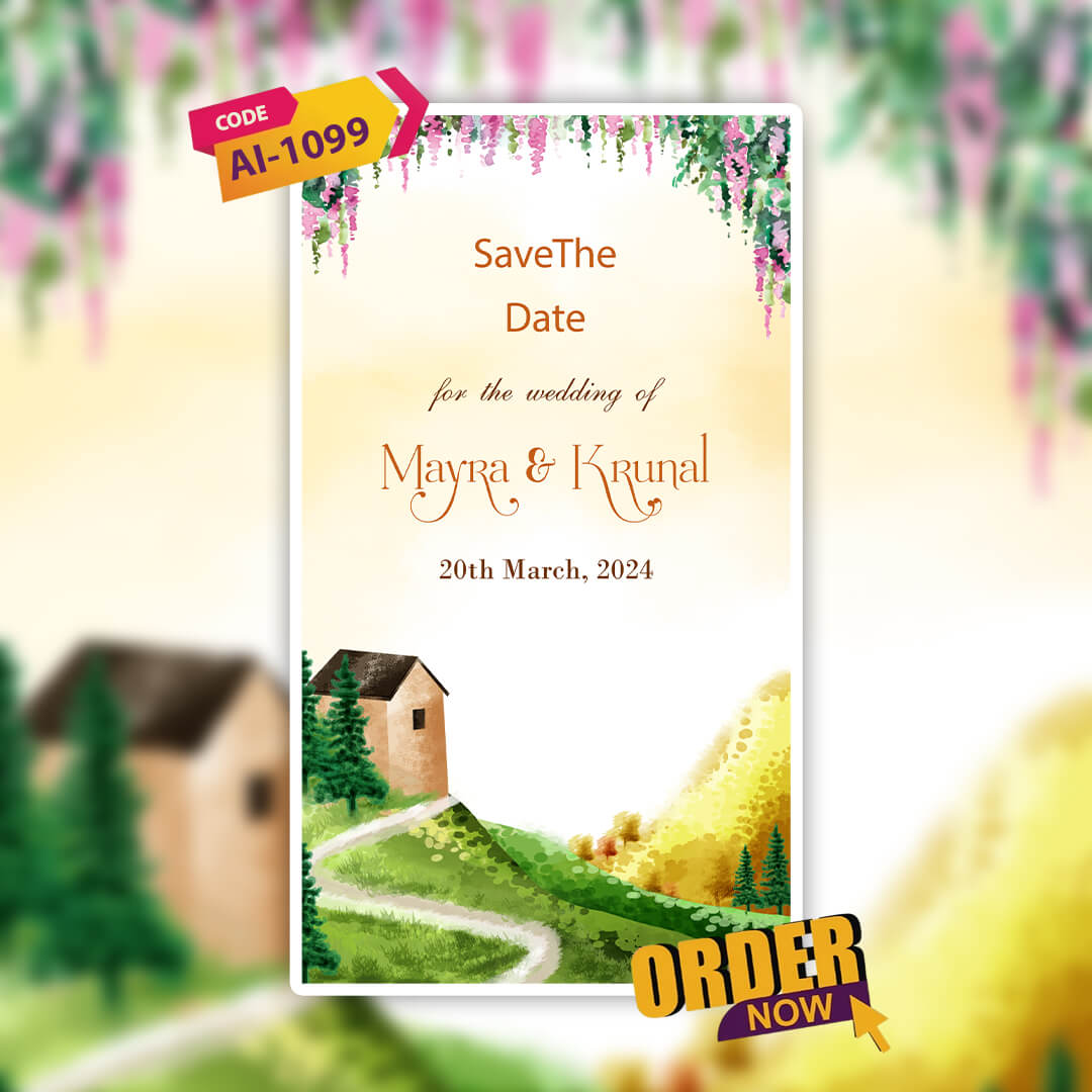 Save The Date Invitation Video & Days to Go Invites | Modern | AI-1099