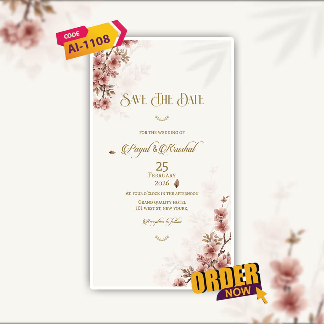 Save The Date Invitation Video & Days to Go Invites | Soft | AI-1108