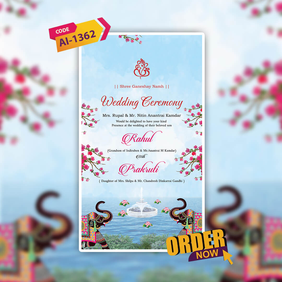 Digital Wedding Invitation Video | Artistic Wedding | AI-1362