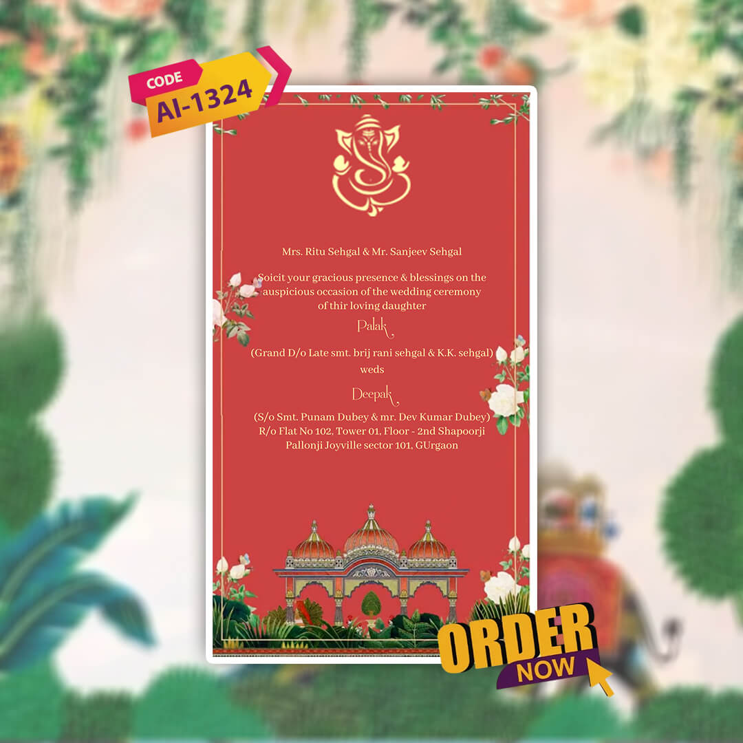 Digital Wedding Invitation Video | Stylish Template | AI-1324
